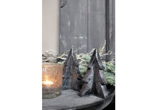 Kerstboom kaars Black 18 cm