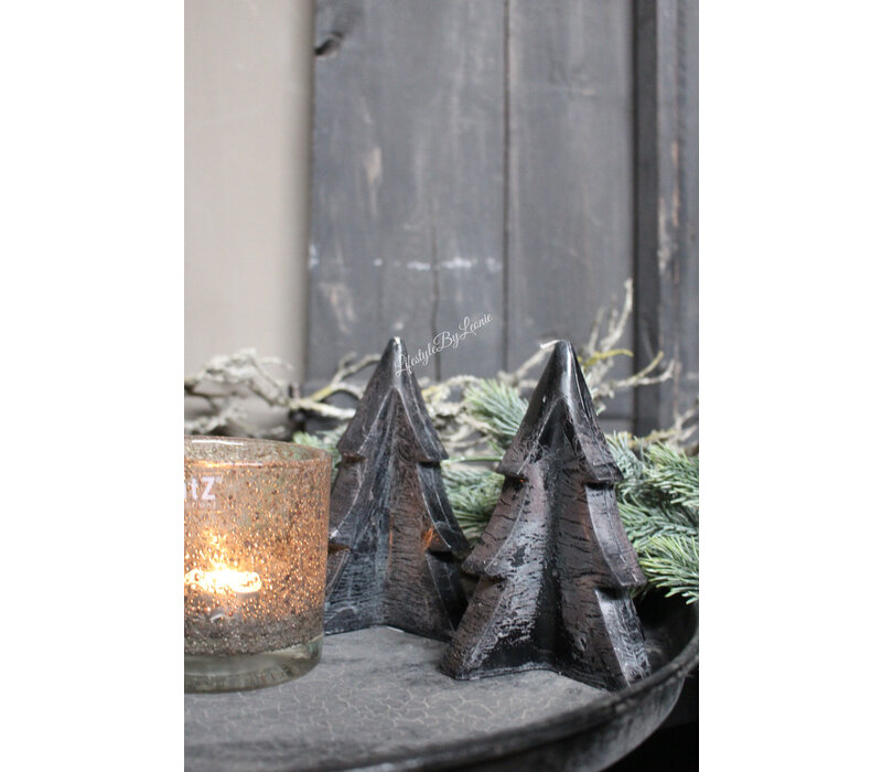 Kerstboom kaars Black 18 cm