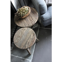 Ronde tafeltjes Driftwood set van 2