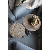 Ronde tafeltjes Driftwood set van 2