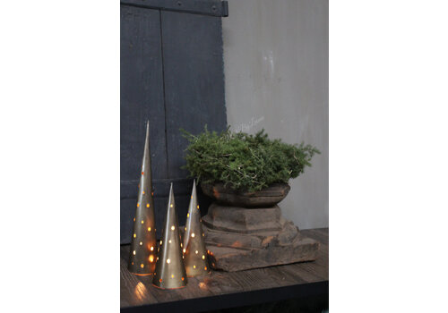 Metalen tree cone Brons 28 cm