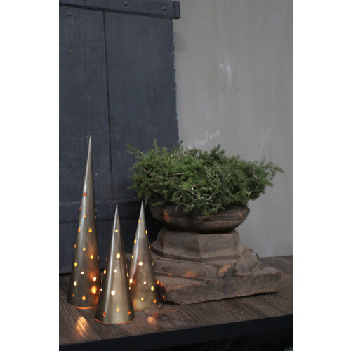 Metalen tree cone Brons 28 cm 