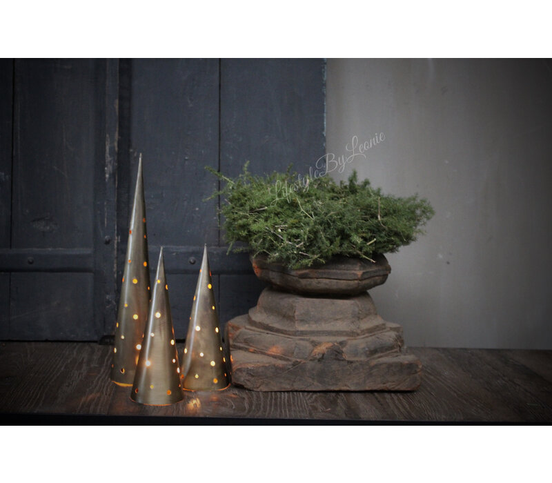 Metalen tree cone Brons 20 cm