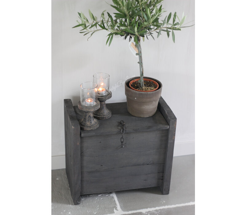 Houten kist Himalaya grey black 46 cm