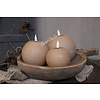 LED bol kaars beige S