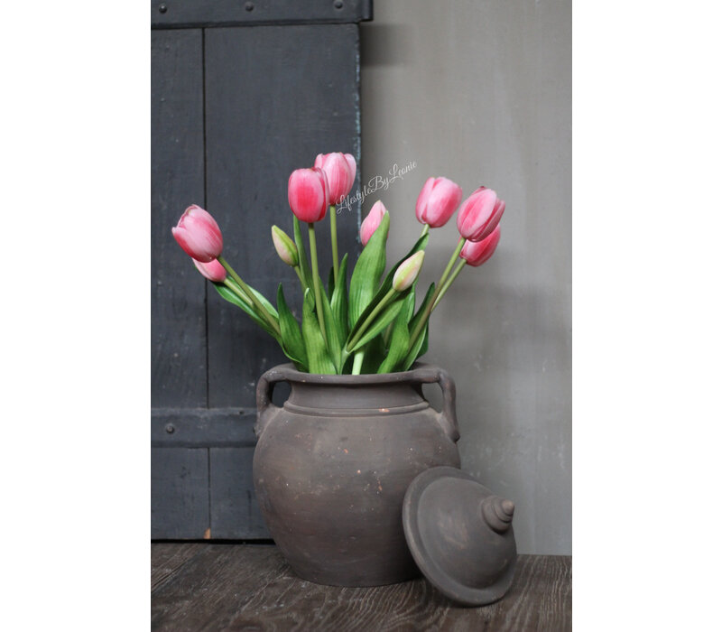 Namaak boeket Tulpen fuchsia 43 cm