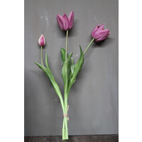 Namaak boeket Tulpen soft purple 48 cm