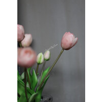 Namaak boeket Tulpen light pink 44 cm