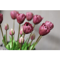 Namaak bos real touch Tulpen donkerpaars 45 cm