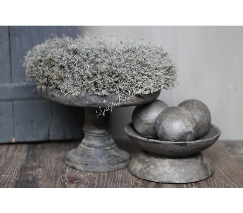 Sobere houten decoratie bal Old wood 8 cm
