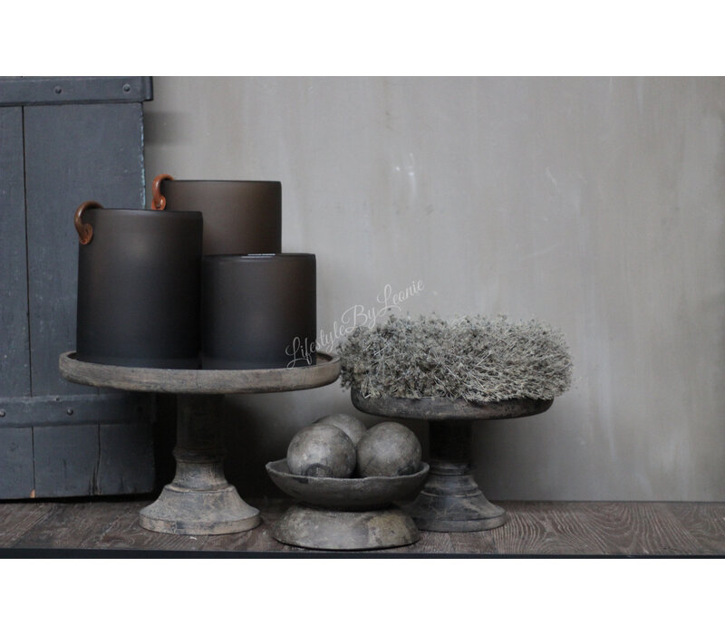 Sobere houten decoratie bal Old wood 8 cm