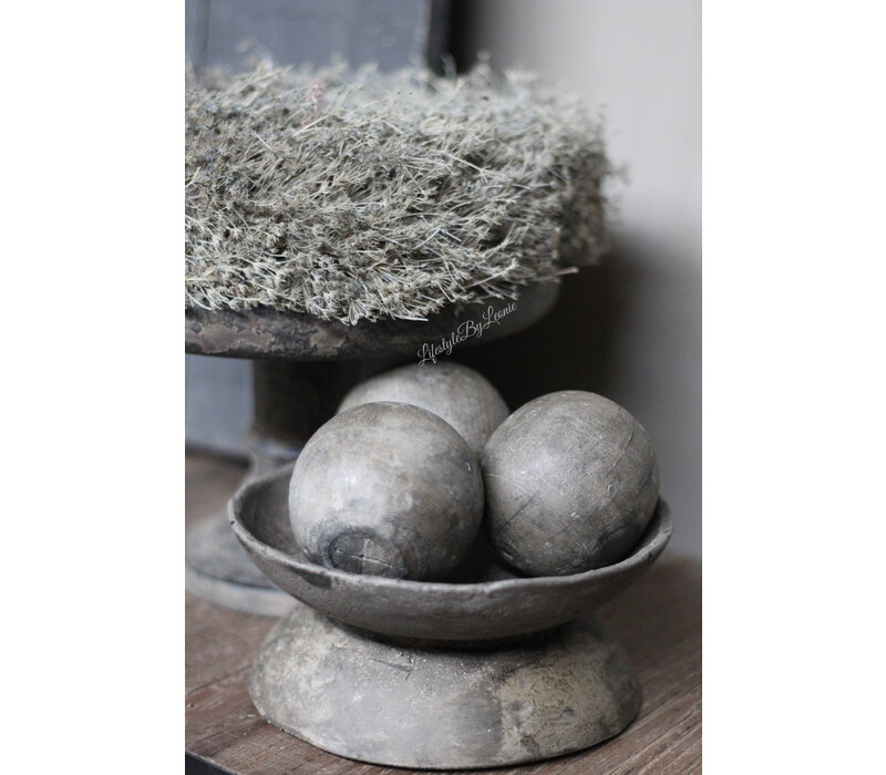 Sobere houten decoratie bal Old wood 8 cm
