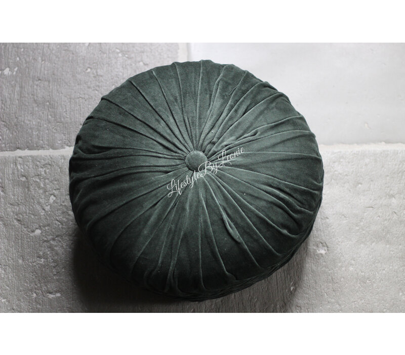 Rond velvet kussen Mountain green 40 cm