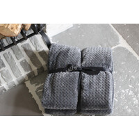 Fleece plaid Mara charcoal grey 200 x 150 cm