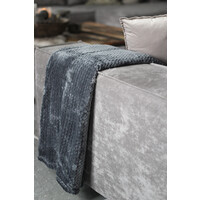 Fleece plaid Mara charcoal grey 200 x 150 cm