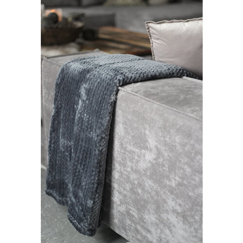 Fleece plaid Mara charcoal grey 200 x 150 cm 