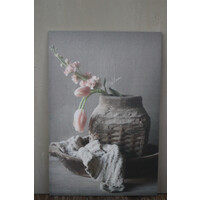 Decobord Leemmand met roze tulpen A4