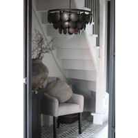 Metalen schijfjes hanglamp Old black incl fitting 60 cm