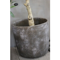 Ronde grote stenen pot Elyse 30 x 28 cm