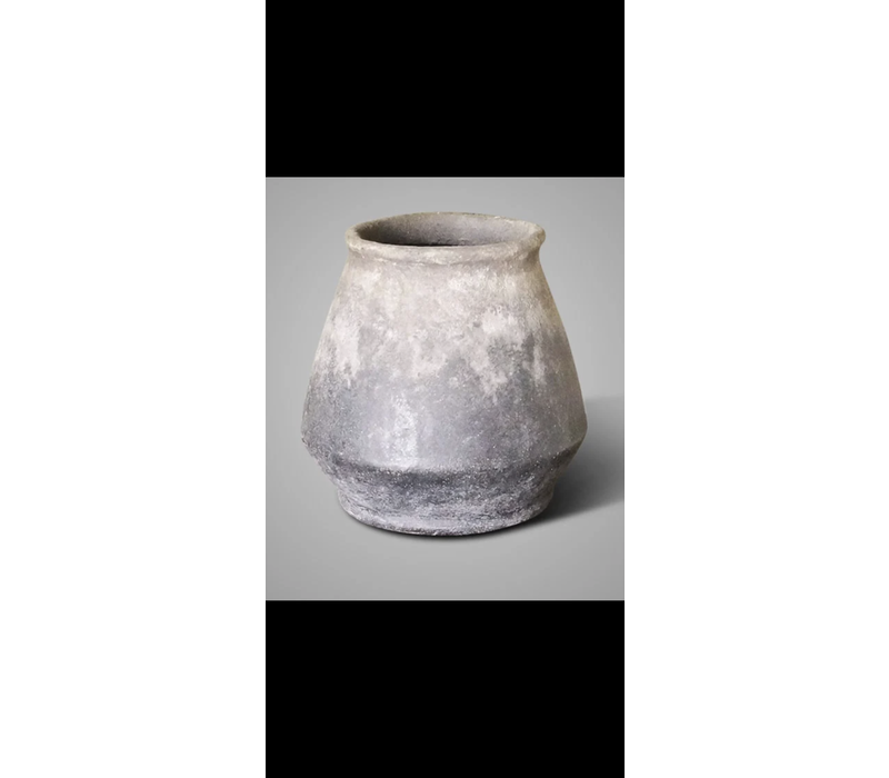 Brynxz ronde stenen pot Stone grey 21 cm