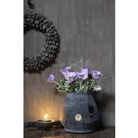 Brynxz ronde stenen pot Stone grey 21 cm