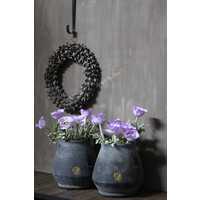 Brynxz ronde stenen pot Stone grey 21 cm