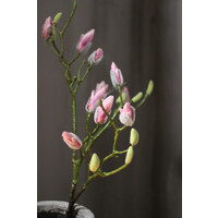 Zijden Magnolia tak in knop Soft pink 91 cm