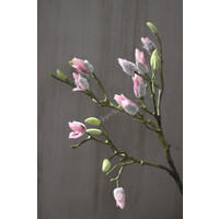 Zijden Magnolia tak in knop Soft pink 91 cm