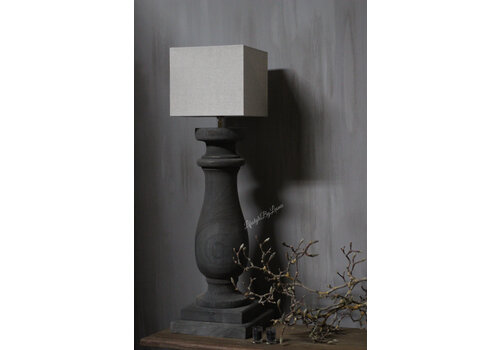 Vierkante lampenkap Dark linnen 25 cm