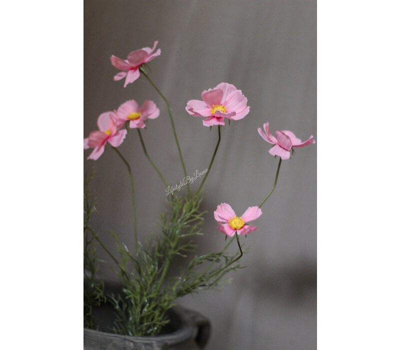 Zijden tak Cosmos pink 77cm