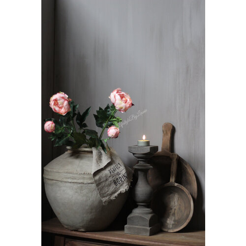 Zijden Pioenroos met bloem en knop pink 78 cm 