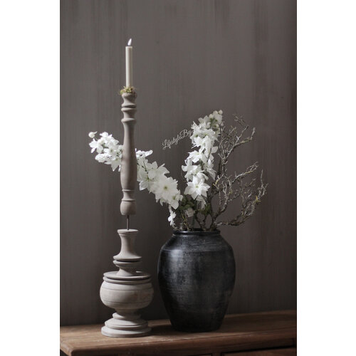 Zijden tak Delphinium white 89 cm 