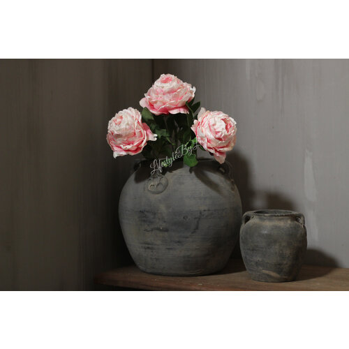Zijden Pioenroos bloeiend roze 50 cm 