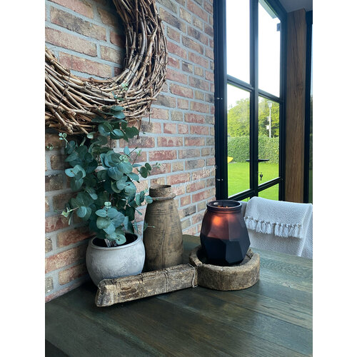 Glazen pot met Soy waxkaars velvet zwart 19 cm  Glazen pot met Soy waxkaars velvet zwart 19 cm