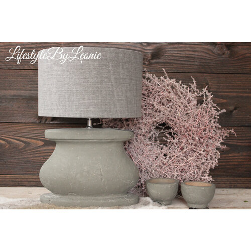Cilinder lampenkap Stonewashed grey 25 cm 