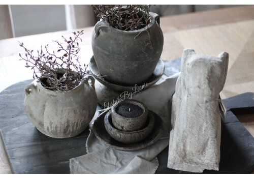 Aura Peeperkorn grijze Chinese kruik met oren - maat S