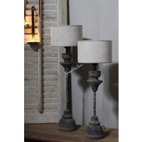 Lampvoet ornament  met hout en ijzer 60 cm