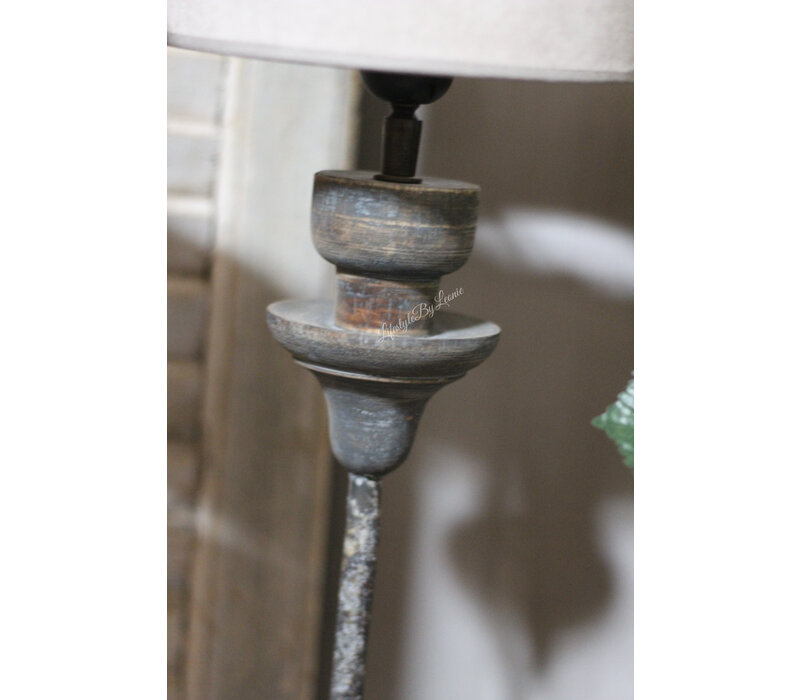 Lampvoet ornament  met hout en ijzer 60 cm