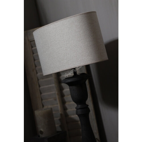 Grote ovale lampenkap ruw linnen Leem 40 cm 