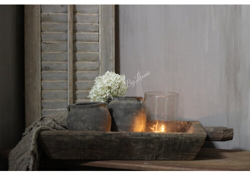 Authentieke vierkante bak met handvat