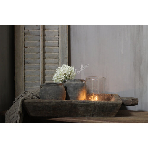 Authentieke vierkante bak met handvat 