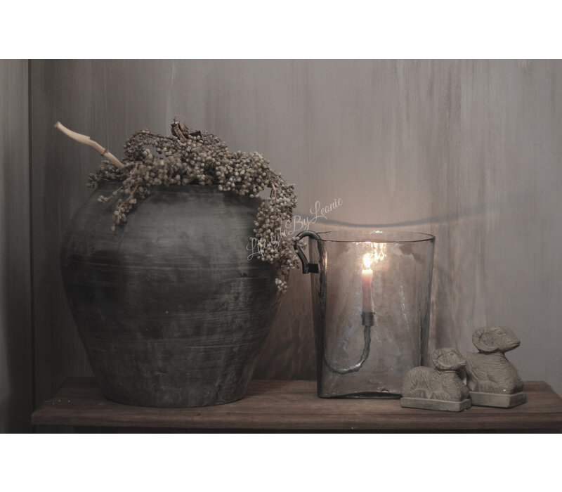 Windlicht Suus vierkant en rond 30 cm met S-haak