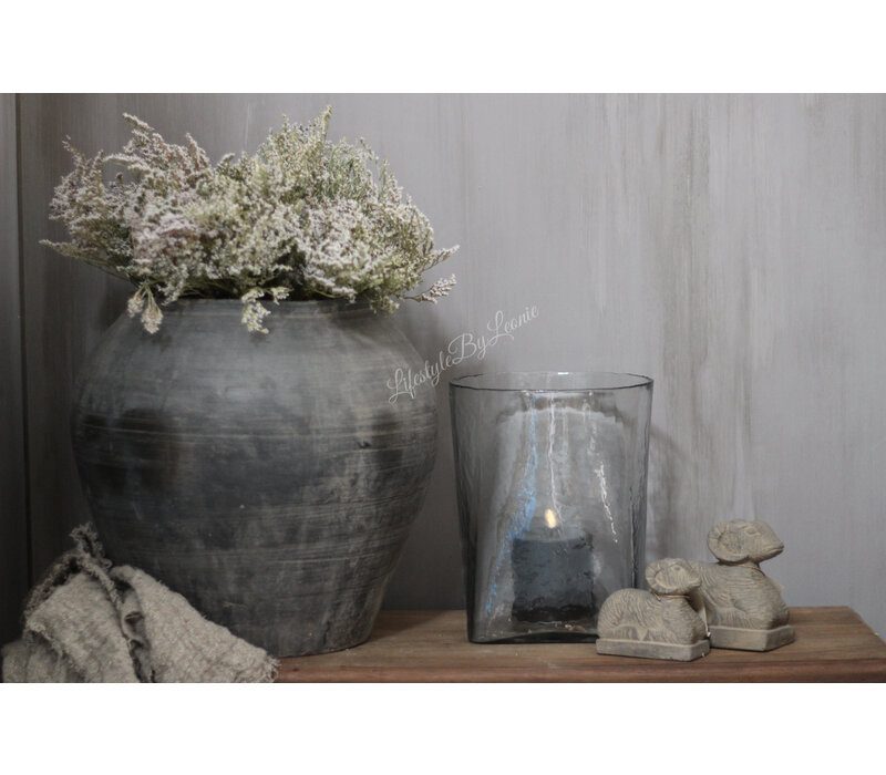 Windlicht Suus vierkant en rond 30 cm met S-haak