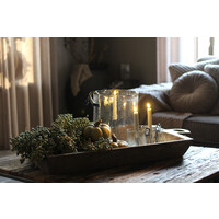 Windlicht Suus vierkant en rond 30 cm met S-haak