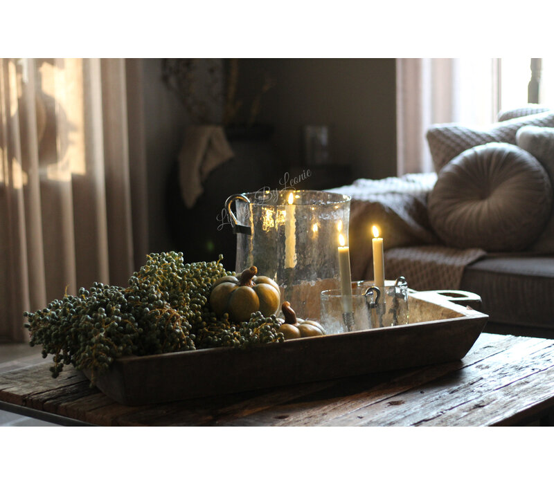 Windlicht Suus vierkant en rond 30 cm met S-haak