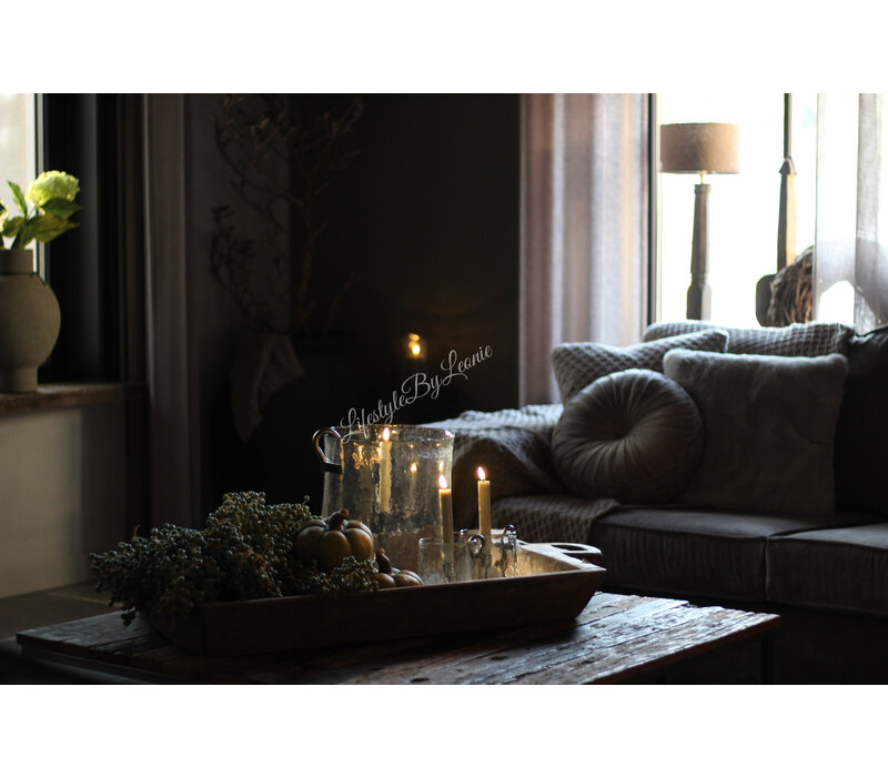 Windlicht Suus vierkant en rond 30 cm met S-haak