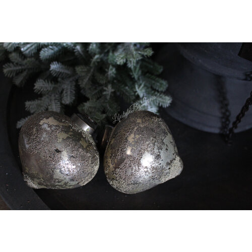 Kerstbal bol punt gold sprinkle 8 cm 