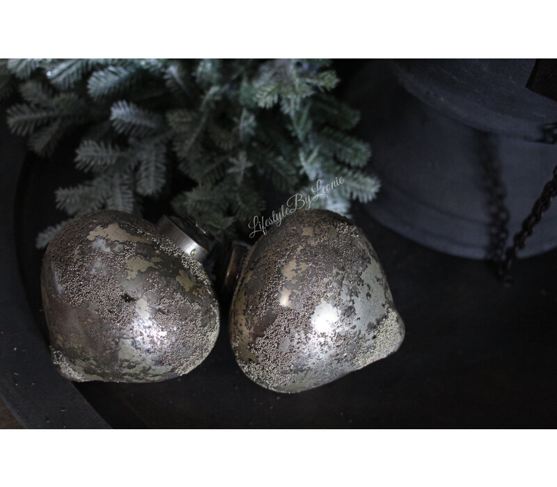Kerstbal bol punt gold sprinkle 8 cm