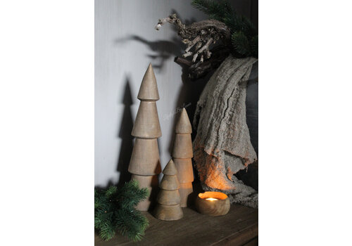 Massief houten kerstboom Walnut 30 cm