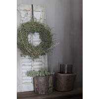 Ronde houten vijzel bak/pot 25 x 25 cm